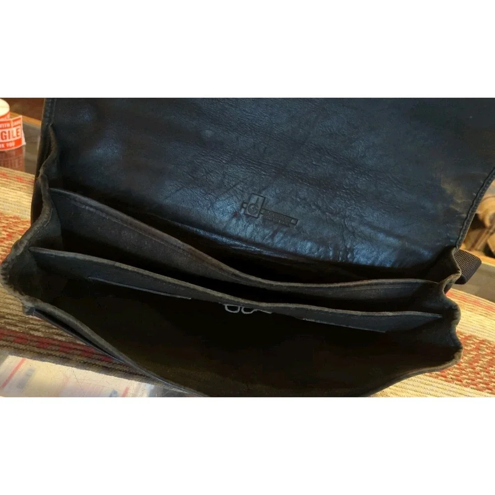 Vintage Leather JACK‎ GEORGE Professional Business Lawyer Briefcase Bag Mens